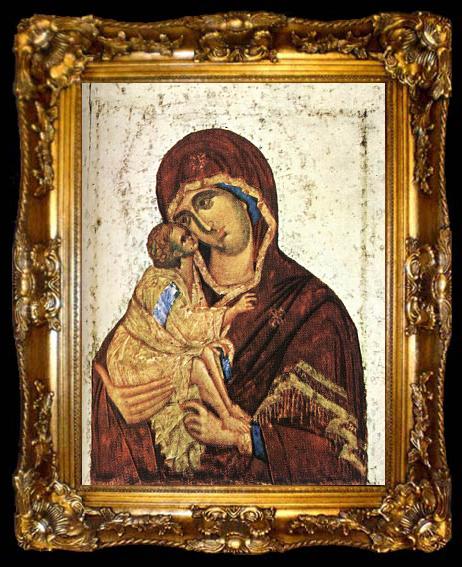 framed  THEOPHANES the Greek Madonna of Don Icon nst, ta009-2